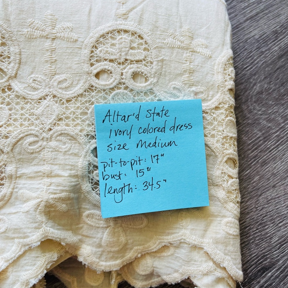 Altar'd State Ivory Lace Dress
